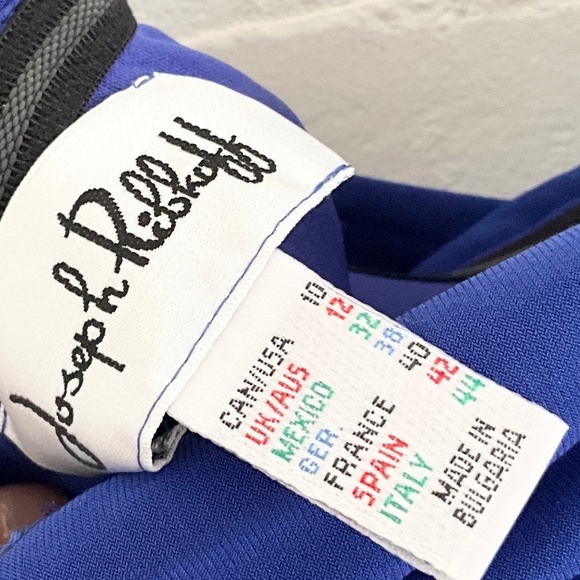 Joseph Ribkoff Mini Dress Gown Formal Asymmetrical Rosette Cobalt blue 10 - Picture 11 of 14